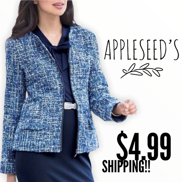 Appleseed's Jackets & Blazers - Appleseed’s petite blue tweed jacket
